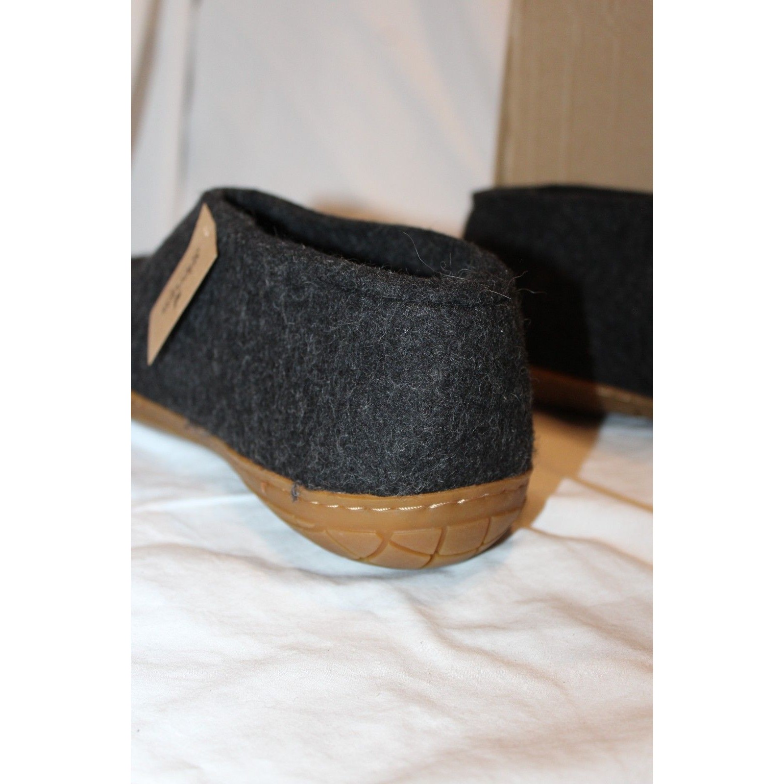 Glerups 100% Gray Wool Men’s Sz Eu 45 Us 12 Rubber Outsole Slipper Booties — image 5 of 6